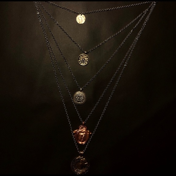 Tat2 layered roman coin necklace